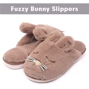 Bunny plush baby pink slippers Sz 39/40